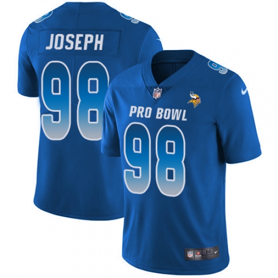 Youth Nike Minnesota Vikings #98 Linval Joseph Limited Royal Blue 2018 Pro Bowl NFL Jersey - Ujersey