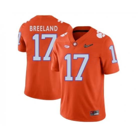 Clemson Tigers 17 Bashaud Breeland Orange With Diamond Logo College Football Jersey - Ujersey