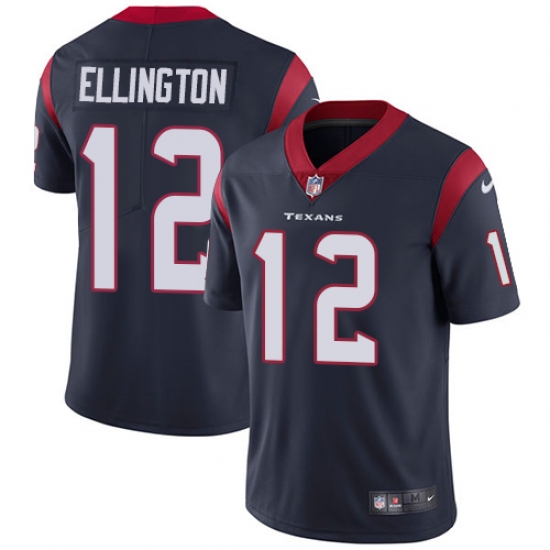 Youth Nike Houston Texans #12 Bruce Ellington Navy Blue Team Color Vapor Untouchable Limited Player NFL Jersey - Ujersey