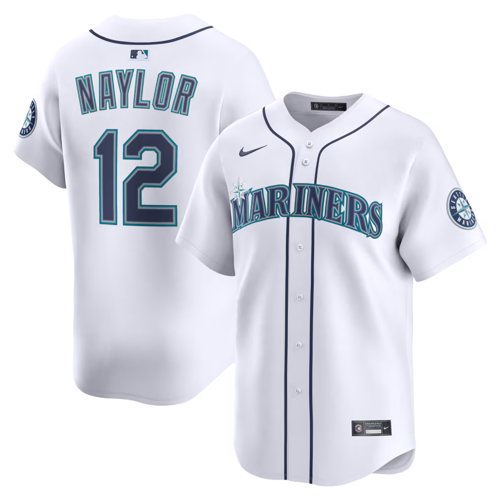 Men's Seattle Mariners Josh Naylor Nike White Home Limited Jersey - ujerseystore