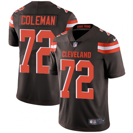 Youth Nike Cleveland Browns #72 Shon Coleman Brown Team Color Vapor Untouchable Limited Player NFL Jersey - Ujersey