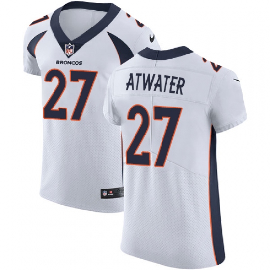 Men's Nike Denver Broncos #27 Steve Atwater White Vapor Untouchable Elite Player NFL Jersey - Ujersey