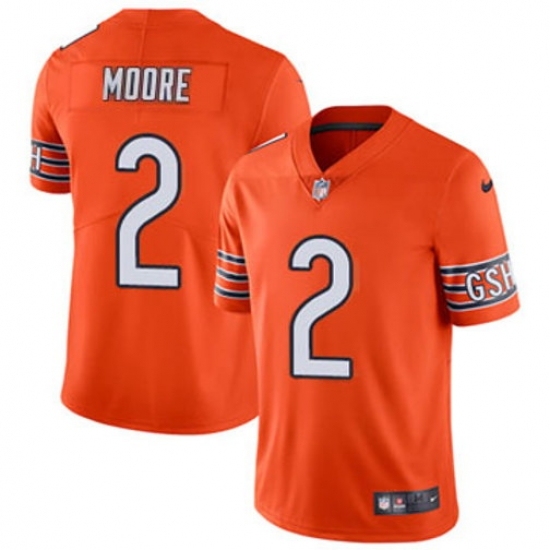 Women Chicago Bears #2 DJ Moore Orange Vapor Limited Stitched NFL Jersey - Ujersey