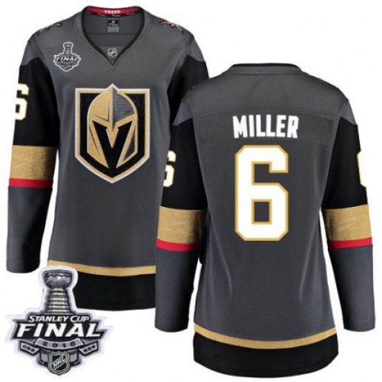 Women's Vegas Golden Knights #6 Colin Miller Authentic Black Home Fanatics Branded Breakaway 2018 Stanley Cup Final NHL Jersey - Ujersey