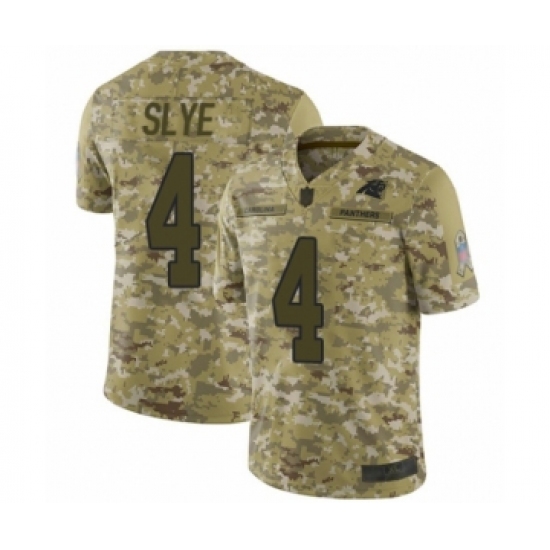 Men's Carolina Panthers #4 Joey Slye Limited Camo 2018 Salute to Service Football Jersey - Ujersey