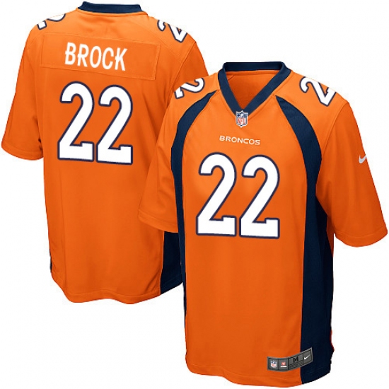 Men's Nike Denver Broncos #22 Tramaine Brock Game Orange Team Color NFL Jersey - Ujersey
