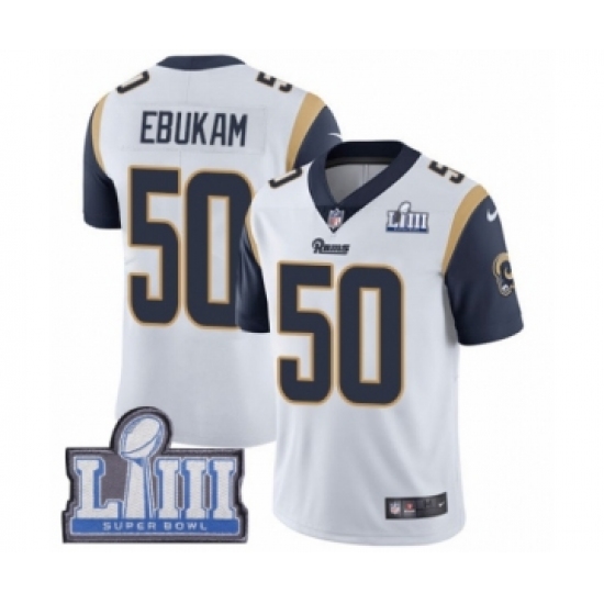 Youth Nike Los Angeles Rams #50 Samson Ebukam White Vapor Untouchable Limited Player Super Bowl LIII Bound NFL Jersey - Ujersey