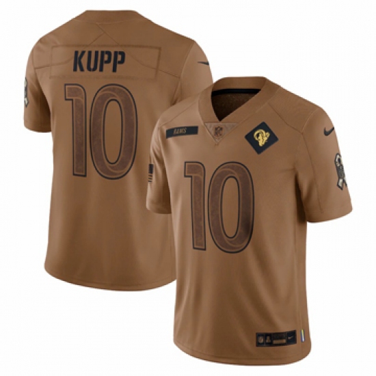 Men's Los Angeles Rams #10 Cooper Kupp Nike Brown 2023 Salute To Service Limited Jersey