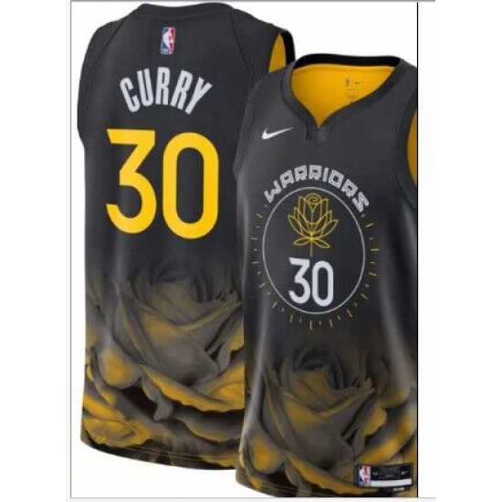 Men's Golden State Warriors #30 Stephen Curry Black 2022-23 Stitched Basketball Jersey - Ujersey