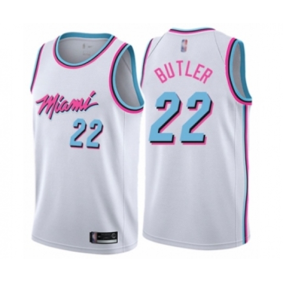 Men's Miami Heat #22 Jimmy Butler Authentic White Basketball Jersey - City Edition - Ujersey