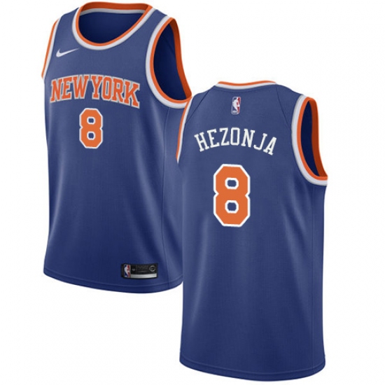 Youth Nike New York Knicks #8 Mario Hezonja Swingman Royal Blue NBA Jersey - Icon Edition - Ujersey