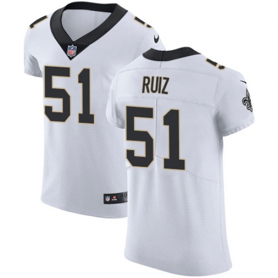 Men's New Orleans Saints #51 Cesar Ruiz White Stitched NFL New Elite Jersey - Ujersey