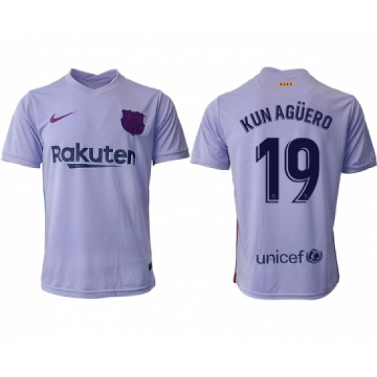 Men 2021-2022 Club Barcelona away aaa version purple 19 Soccer Jersey