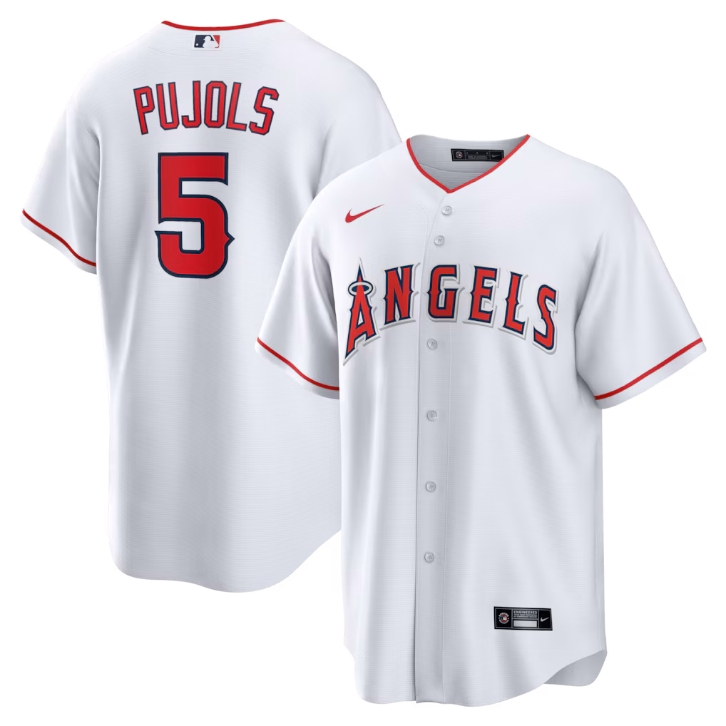 Men's Los Angeles Angels Albert Pujols Nike White Home Retired Player Replica Jersey - Ujersey