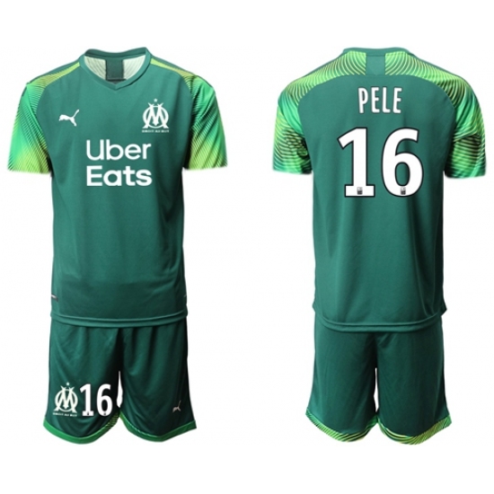 Marseille #16 Pele Army Green Goalkeeper Soccer Club Jersey