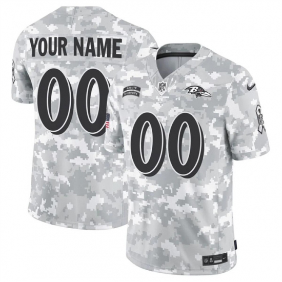 Men's Baltimore Ravens Active Player Custom 2024 F.U.S.E Arctic Camo Salute To Service Limited Stitched Football Jersey - Ujersey