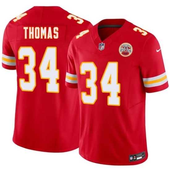 Men’s Kansas City Chiefs #34 Mason Thomas Red 2026 Draft F.U.S.E. Vapor Untouchable Limited Football Stitched Jersey - Ujersey