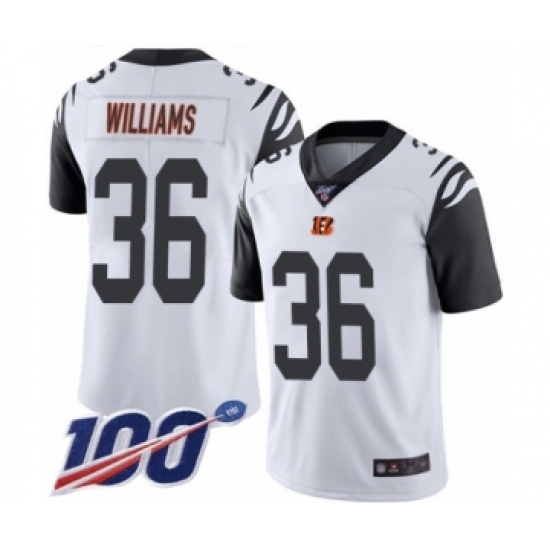 Men's Cincinnati Bengals #36 Shawn Williams Limited White Rush Vapor Untouchable 100th Season Football Jersey - Ujersey
