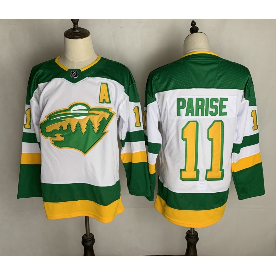 Men's Minnesota Wild #11 Zach Parise adidas White 2020-21 Reverse Retro Jersey - Ujersey