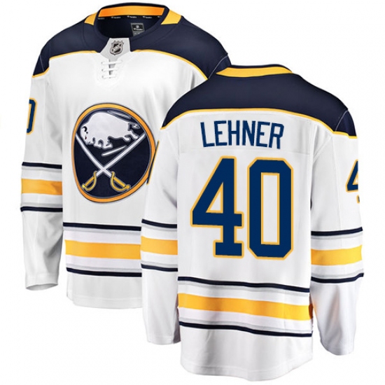 Men's Buffalo Sabres #40 Robin Lehner Fanatics Branded White Away Breakaway NHL Jersey - Ujersey