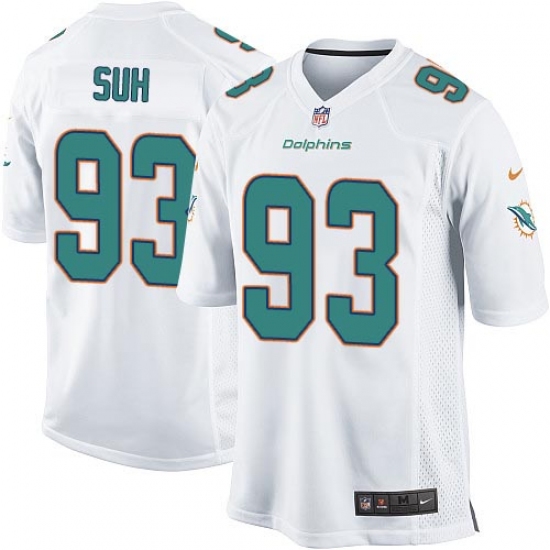 Youth Nike Miami Dolphins #93 Ndamukong Suh Game White NFL Jersey - Ujersey