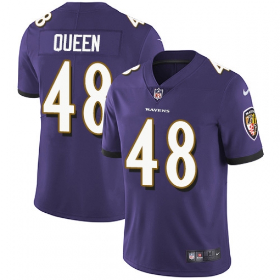 Youth Baltimore Ravens #48 Patrick Queen Purple Team Color Stitched NFL Vapor Untouchable Limited Jersey - Ujersey