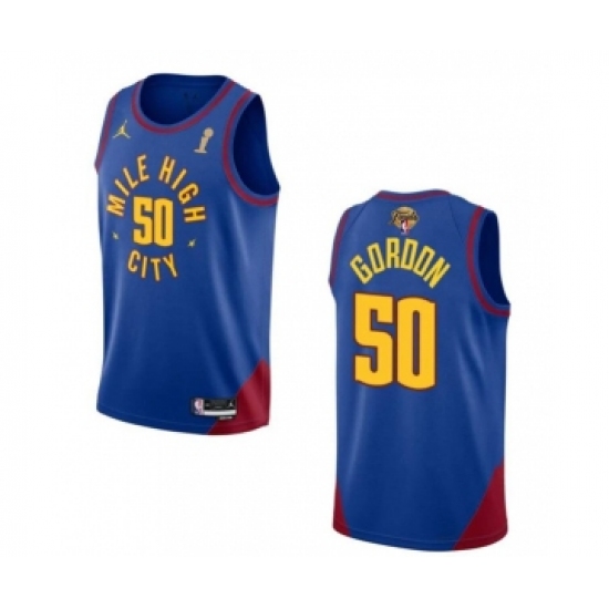 Men's Denver Nuggets #50 Aaron Gordon Blue 2023 Finals Champions Statement Edition Stitched Basketball Jersey