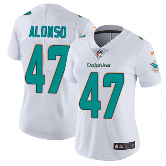 Women's Nike Miami Dolphins #47 Kiko Alonso White Vapor Untouchable Limited Player NFL Jersey - Ujersey