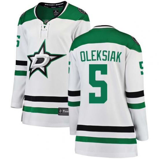 Women's Dallas Stars #5 Jamie Oleksiak Authentic White Away Fanatics Branded Breakaway NHL Jersey - Ujersey