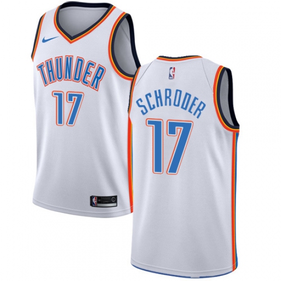 Women's Nike Oklahoma City Thunder #17 Dennis Schroder Swingman White NBA Jersey - Association Edition - Ujersey