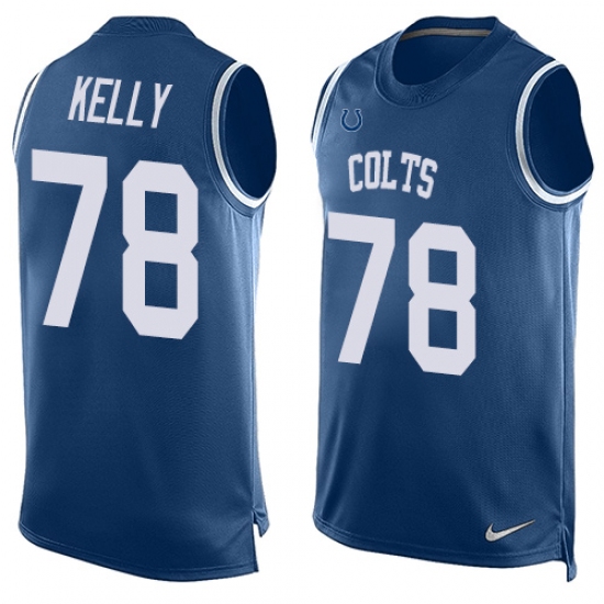 Men's Nike Indianapolis Colts #78 Ryan Kelly Limited Royal Blue Player Name & Number Tank Top NFL Jersey - Ujersey