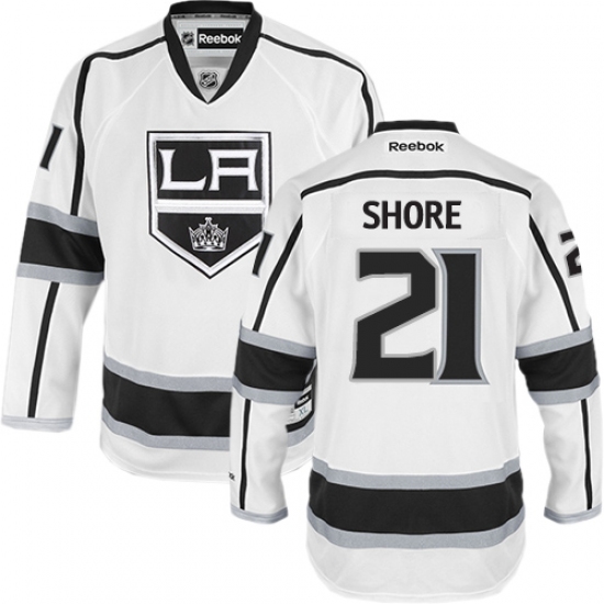Youth Reebok Los Angeles Kings #21 Nick Shore Authentic White Away NHL Jersey - Ujersey