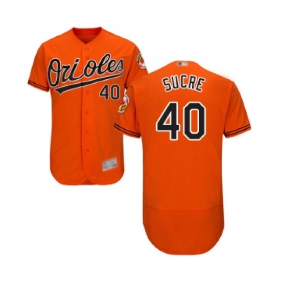 Men's Baltimore Orioles #40 Jesus Sucre Orange Alternate Flex Base Authentic Collection Baseball Jersey - Ujersey