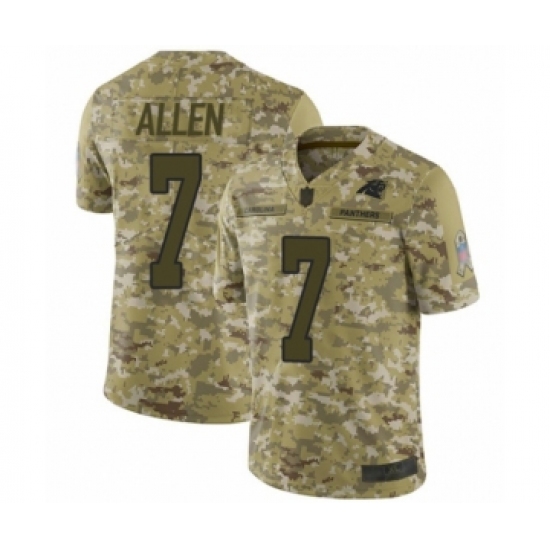 Men's Carolina Panthers #7 Kyle Allen Limited Camo 2018 Salute to Service Football Jersey - Ujersey