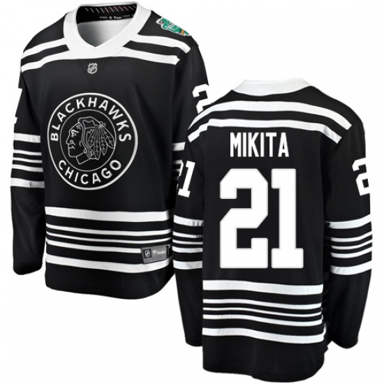 Men's Chicago Blackhawks #21 Stan Mikita Black 2019 Winter Classic Fanatics Branded Breakaway NHL Jersey - Ujersey