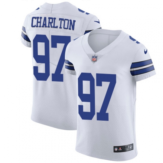Men's Nike Dallas Cowboys #97 Taco Charlton Elite White NFL Jersey - Ujersey