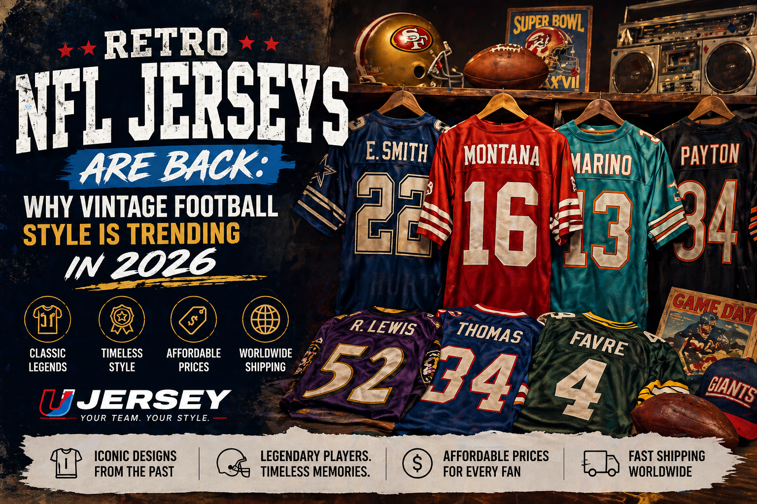 Retro NFL Jerseys Are Back: Why Vintage Football Style Is Trending in 2026 - U-jersey