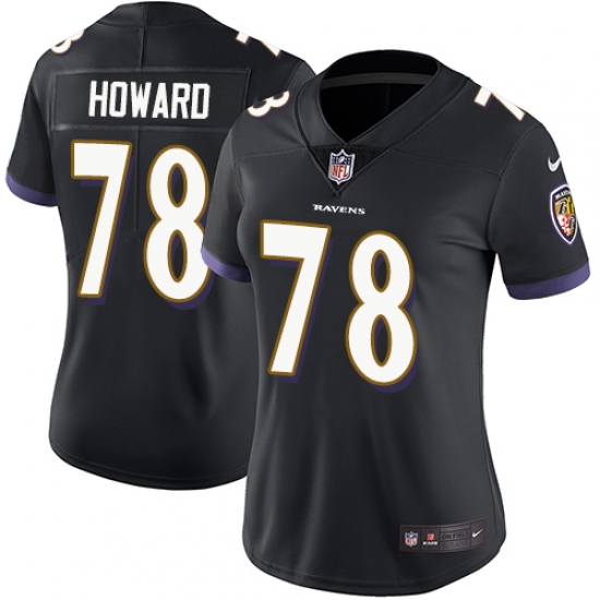 Women's Nike Baltimore Ravens #78 Austin Howard Black Alternate Vapor Untouchable Limited Player NFL Jersey - Ujersey