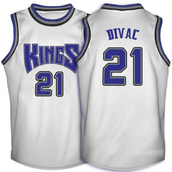 Men's Adidas Sacramento Kings #21 Vlade Divac Swingman White Throwback NBA Jersey - Ujersey