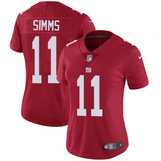 Women's Nike New York Giants #11 Phil Simms Red Alternate Vapor Untouchable Limited Player NFL Jersey - Ujersey