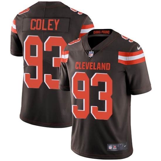 Youth Nike Cleveland Browns #93 Trevon Coley Brown Team Color Vapor Untouchable Limited Player NFL Jersey - Ujersey