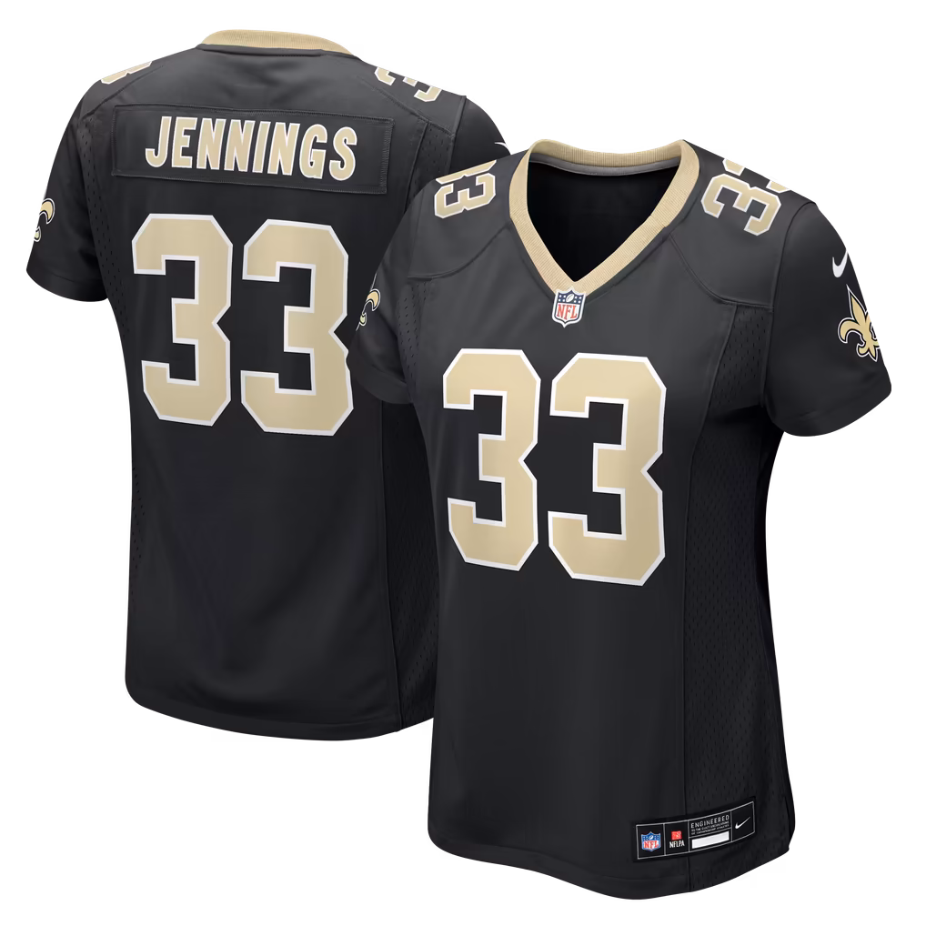 Women's New Orleans Saints Anfernee Jennings Nike Black Team Game Jersey - U-jersey
