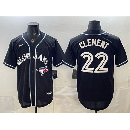 Men's Toronto Blue Jays #22 Ernie Clement 2026 Fashion Replica Black Out Stitched Baseball Jersey - Ujersey