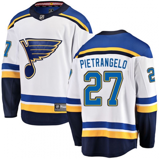 Men's St. Louis Blues #27 Alex Pietrangelo Fanatics Branded White Away Breakaway NHL Jersey - Ujersey
