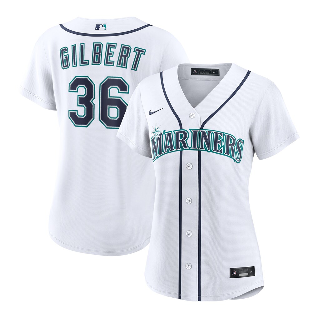 Women's Seattle Mariners Logan Gilbert Nike White Home Replica Jersey - Ujersey