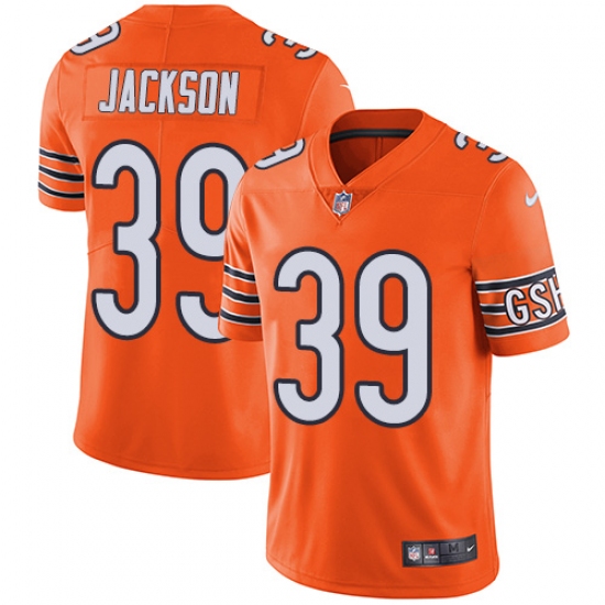 Men's Nike Chicago Bears #39 Eddie Jackson Limited Orange Rush Vapor Untouchable NFL Jersey - Ujersey