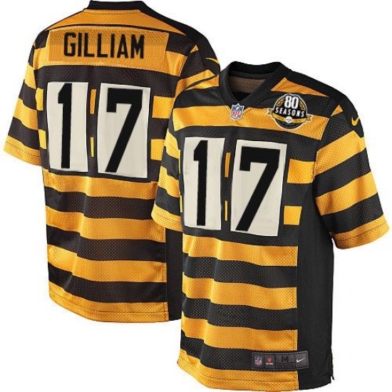 Men's Nike Pittsburgh Steelers #17 Joe Gilliam Elite Yellow/Black Alternate 80TH Anniversary Throwback NFL Jersey - Ujersey
