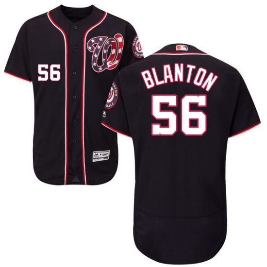 Men's Majestic Washington Nationals #56 Joe Blanton Navy Blue Flexbase Authentic Collection MLB Jersey - Ujersey