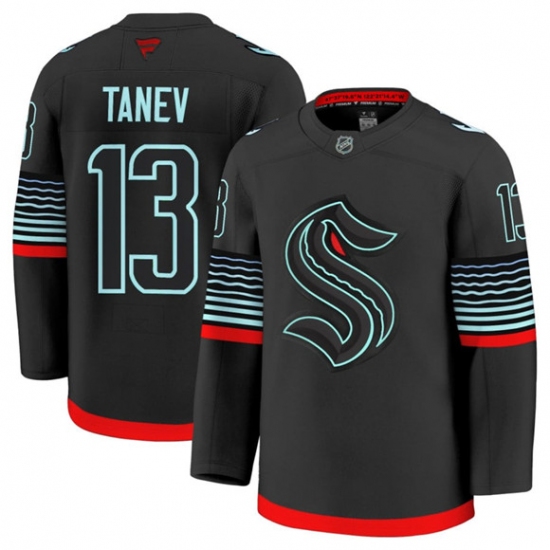 Men's Seattle Kraken #13 Brandon Tanev Black Alternate Stitched Hockey Jersey - Ujersey