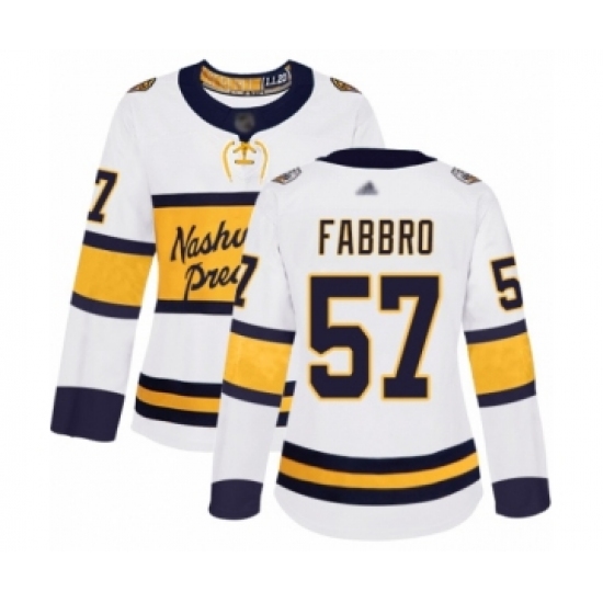 Women's Nashville Predators #57 Dante Fabbro Authentic White 2020 Winter Classic Hockey Jersey - Ujersey